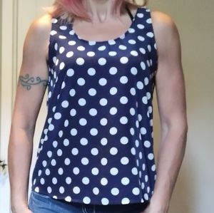 Navy blue polka dot top